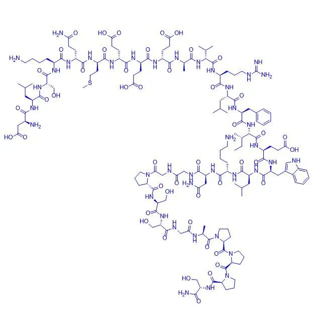 Avexitide (Exendin(9-39)-Amid) ist der sich am schnellsten entwickelnde GLP-1-Rezeptor-Antagonist weltweit; Es handelt sich um ein lineares Polypeptid bestehend aus 31 Aminosäuren mit einer C-terminalen Amidmodifikation.